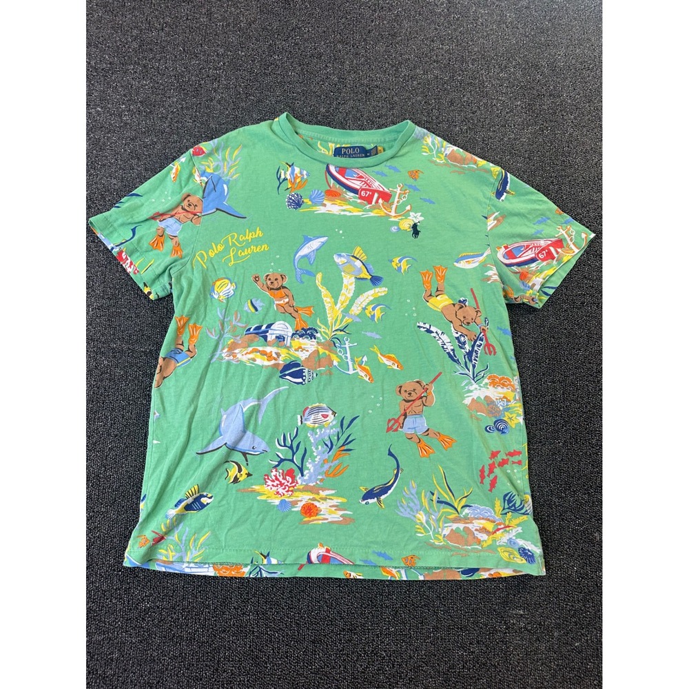 Polo Ralph Lauren Classic Fit Polo Bear Ocean Scuba Jersey T-Shirt Green M